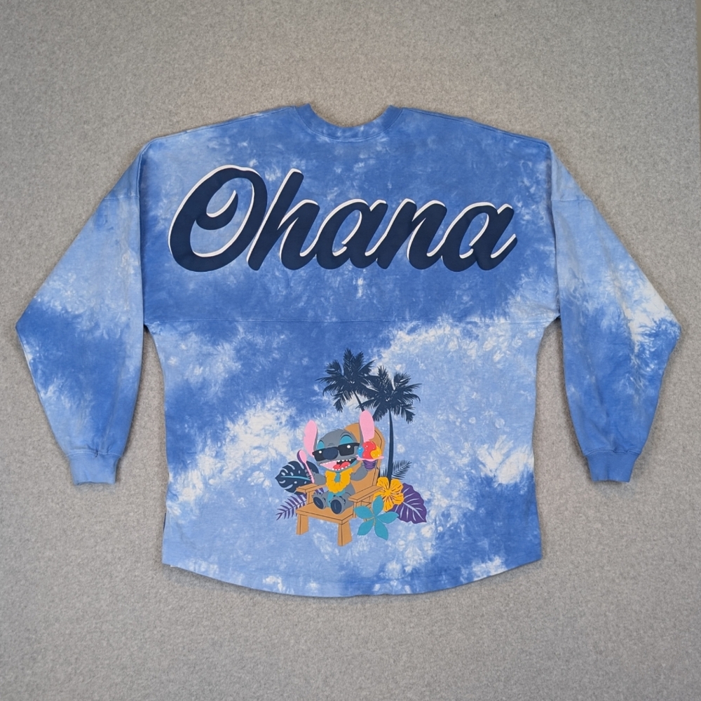 Disney Aulani Resort Spirit Jersey XL Blue Stitch Ohana Hawaii Tie Dye RARE
